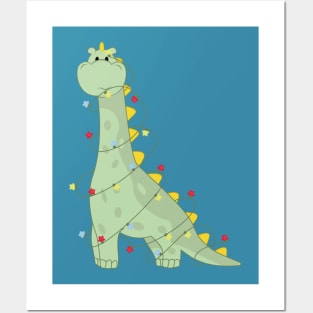 New Year's Dinosaur Posters and Art